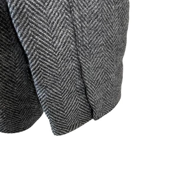 DKNY Mens Wool Blend Herringbone Full Zip Coat Jacket Black Small Classic Career - Picture 6 of 9